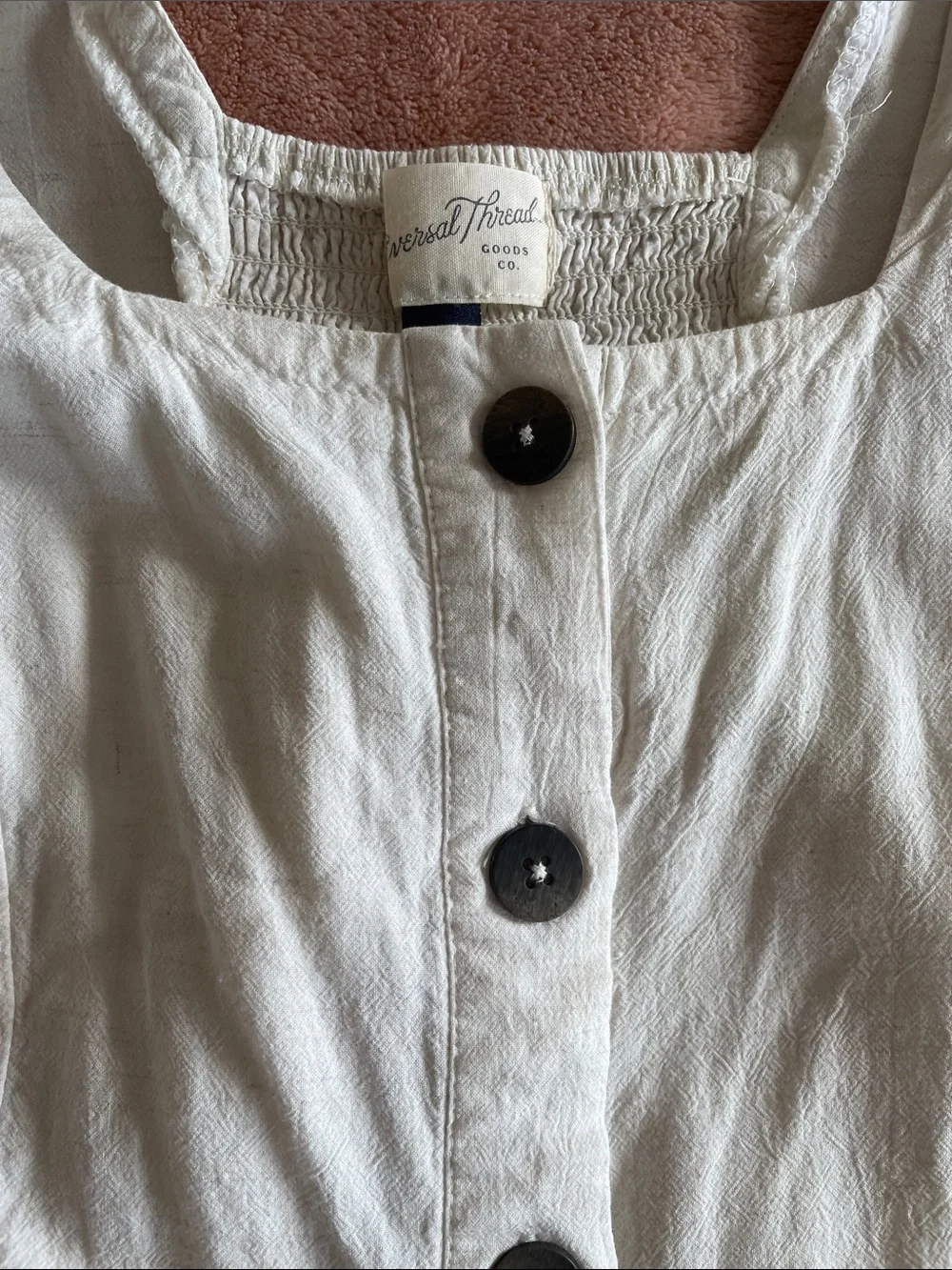 Universal Thread Cream Ruffle Sleeve Button-Front Top - Picture 6 of 8